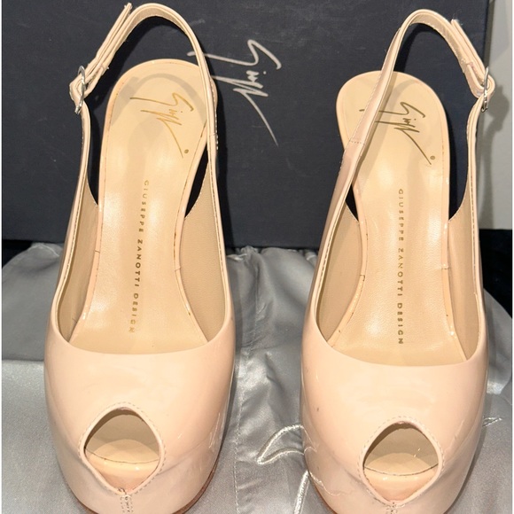 NIB Giuseppe Zanotti Nude patent peeptoe platform heels - Sz 7 or 37 - Picture 2 of 12